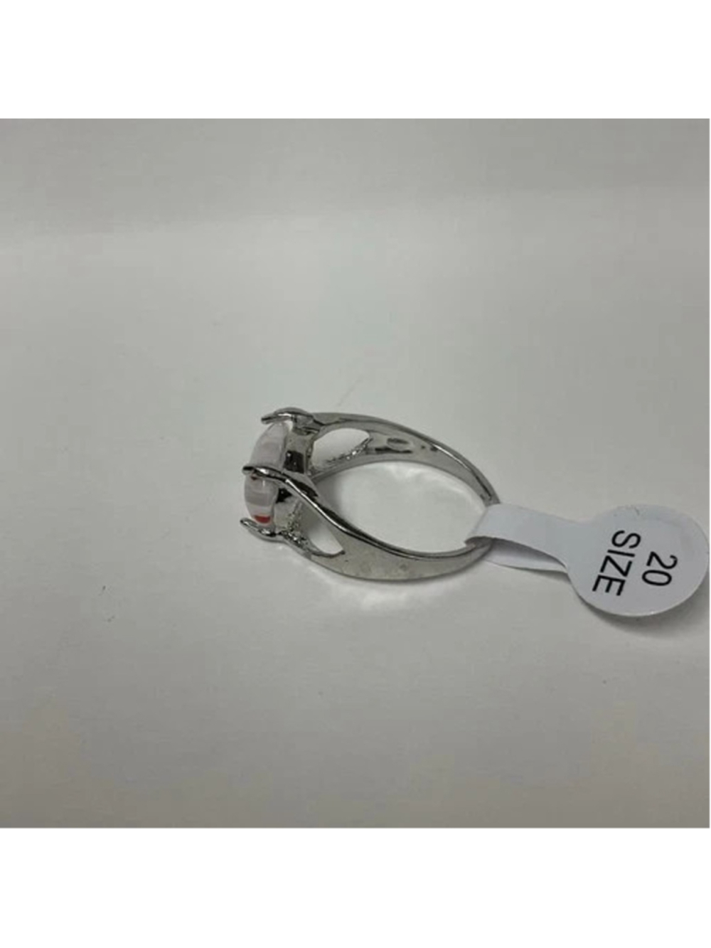New with tags Summer Floral Glass Ring Silver Tone Clear Glass Women 20